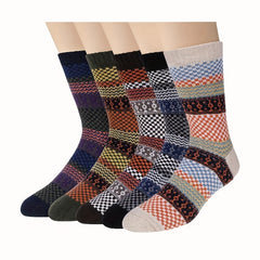 6 Pairs Winter Casual Wool Warm Mid calf Socks Men Women