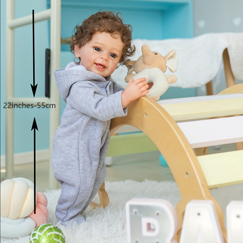 22'' Soft Silicone Real Touch Reborn Baby Boy Doll - Waterproof Bath Toy