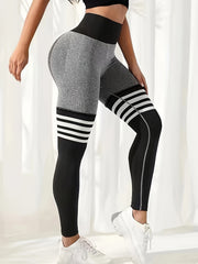 Striped Running Sports Leggings Yoga Fitness Tight Pants