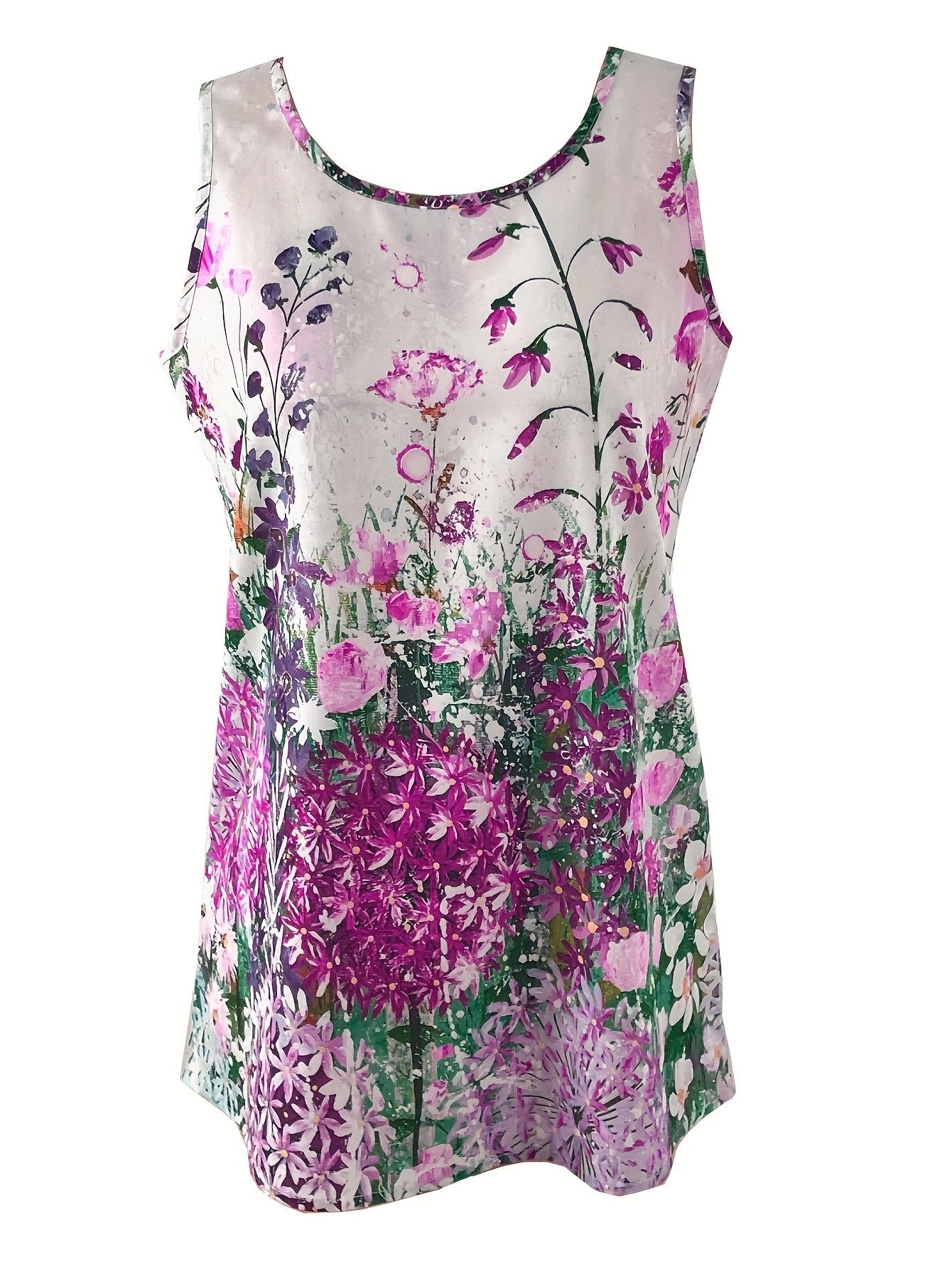 Floral Print Sleeveless Tank Top for Summer