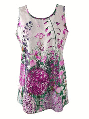Floral Print Sleeveless Tank Top for Summer