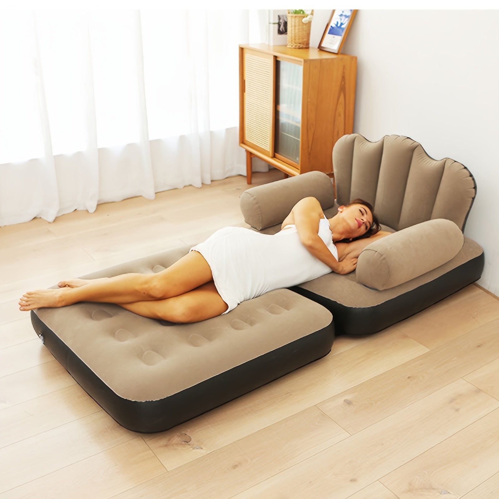 5 in 1 Inflatable Sofa Outdoor Adult Warm Lazy Sofa Inflatable Bed