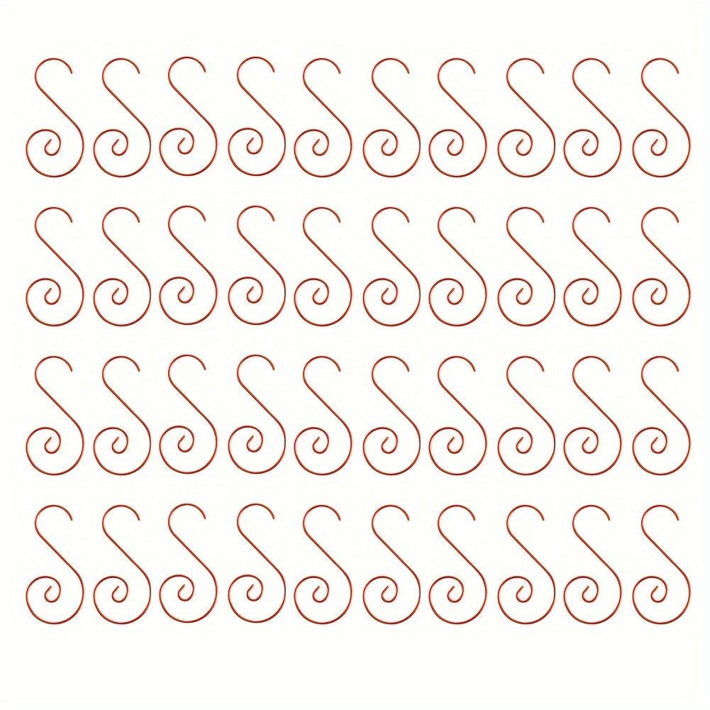 40pcs Christmas Ornament Hooks S Shaped Hangers Party Decor