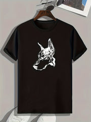 Dog Head Print Men's Graphic T shirt Casual Comfy Tees For Summer