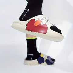 Cartoon Printed Non Slip Slides Indoor Slippers