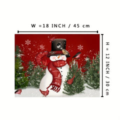 Set of 4 Christmas Placemat Red Snowman Let It Snow Winter Gnomes Table Mats