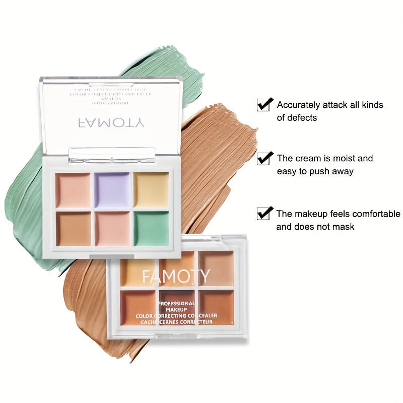 6-Color Concealer Palette Moisturizing Bronzer Cream Contouring