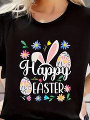Easter Graphic Casual Sports T-shirt Short Sleeves Women's Activewear