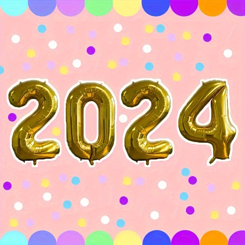 4pcs Golden Number Balloons Year Party Decoration Christmas Wedding Decor