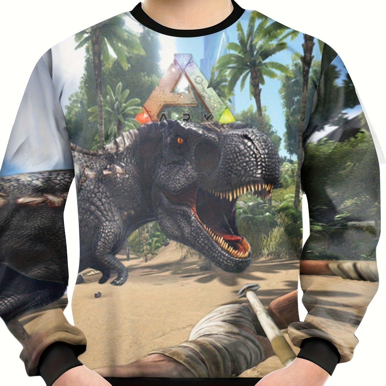 Dinosaur Jungle 3D Print Boys Sweatshirt Long Sleeve Pullover Top