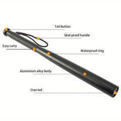 High Hardness Metal Baseball Stick Flashlight with 3-Speed Adjustment