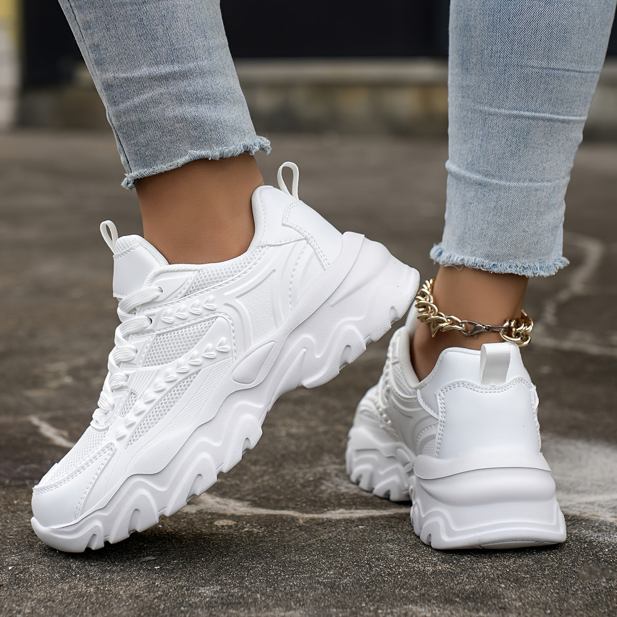 Women's Breathable Heighten Chunky Sneakers Casual Lightweight Running Shoes