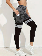 High Waisted Striped Butt Lifting Leggings For Women
