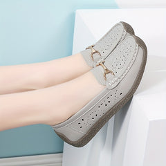 Women's Platform Loafers Slip On Flat Shoes