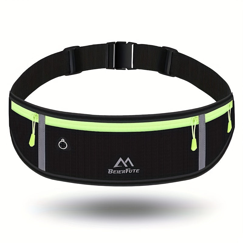 Sports Fanny Pack with Reflective Strip - Ultra Thin Waist Bag for Men and Women