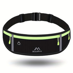 Sports Fanny Pack with Reflective Strip - Ultra Thin Waist Bag for Men and Women