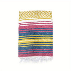 Mexican Woven Blanket for Outdoor Activities - Beach, Picnic, Yoga, Camping