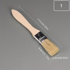 2pcs Thickened Wooden Handle Paint Brush Set Various Bristles BBQ Brush