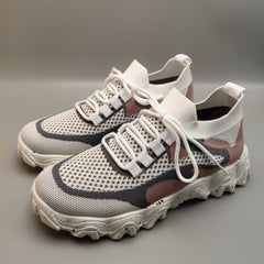 Women's Mesh Sneakers Lace Up Low Round Toe Non Slip Shoes