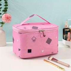 Geometric Pattern Makeup Bag Travel Toiletry Bag for Women Girls