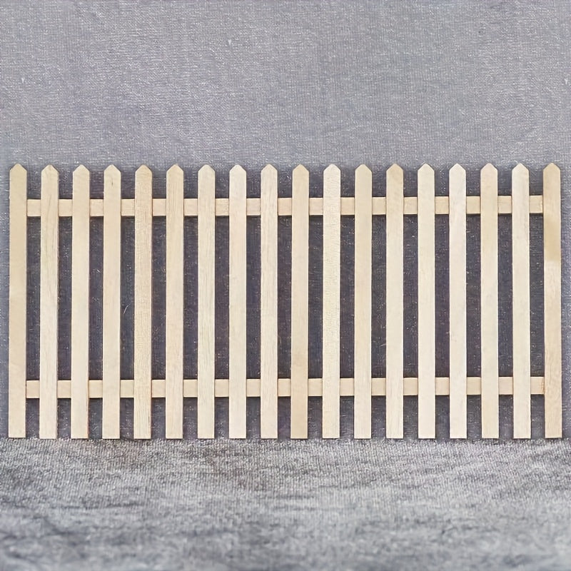 1:12 Scale Wooden Fence Model for Dollhouse & Garden Decor, DIY Photography Prop