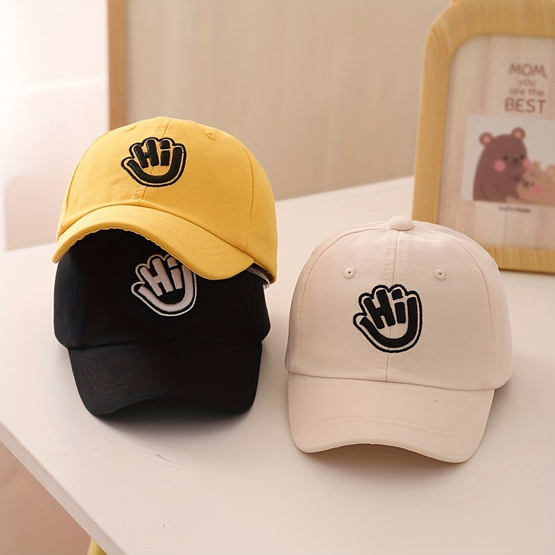 Kids Sunshade Breathable Baseball Cap with Letter Embroidery 48-52cm