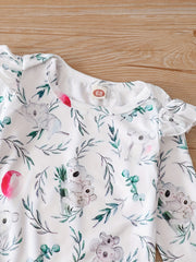 Baby Girls Graphic Long Sleeve Bodysuits Set