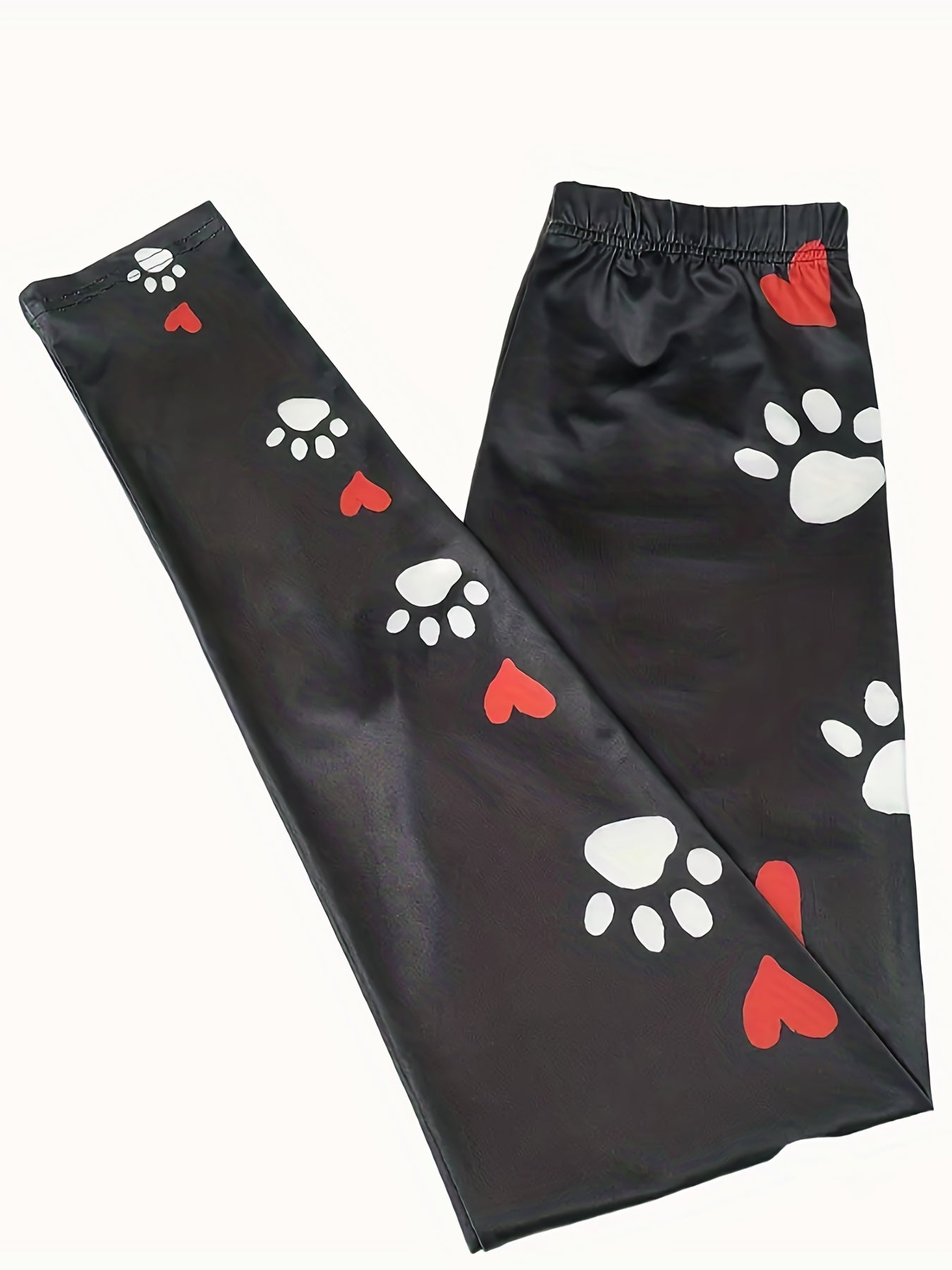 High Rise Paw & Heart Print Leggings