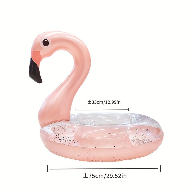 Flamingo Swimming Float Sequins Translucent Pool Beach Toy