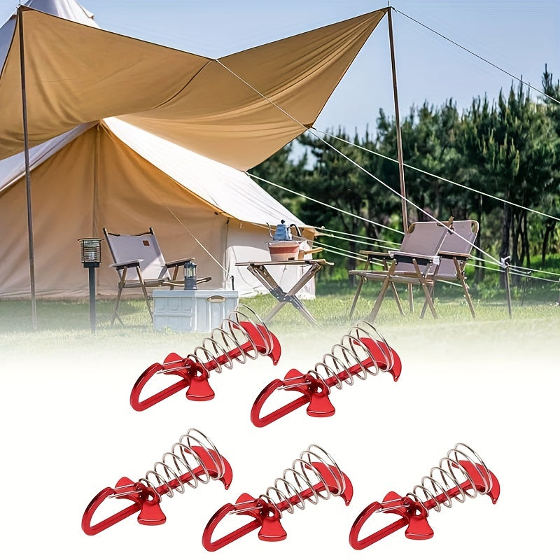 6pcs Aluminum Tent Anchor Pegs with Carabiners for Camping