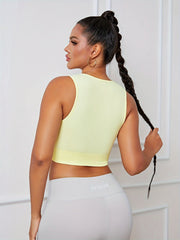 Medium Stretch Sporty Bra Shockproof Running Fitness Yoga Crop Tank Top