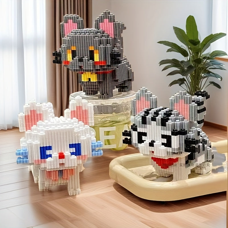1866pcs Cartoon Cat Building Block Set DIY Toy for Adults and Teens