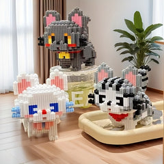 1866pcs Cartoon Cat Building Block Set DIY Toy for Adults and Teens