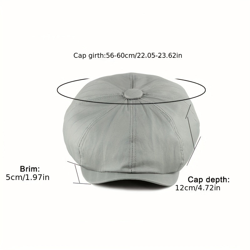 Newsboy Hat Men Outdoor Casual Sunshade Beret British Retro Octagonal Hat