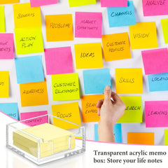Clear Acrylic Sticky Notepad Holder - Desk Accessories