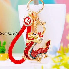 Diamond Encrusted Alloy Dragon Year Hanging Ornament Decorations