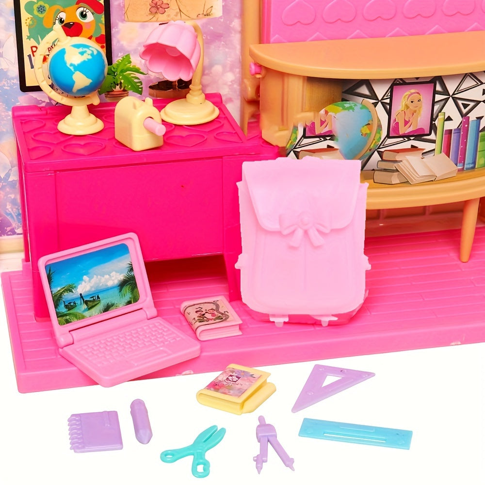 19pcs Mini School Study Tools Dollhouse Miniatures Doll Accessories DIY Toys
