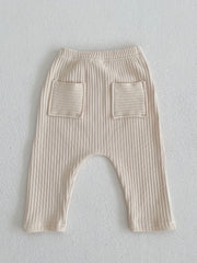 Kids Striped Cotton Long Pants with Pockets for Spring & Autumn