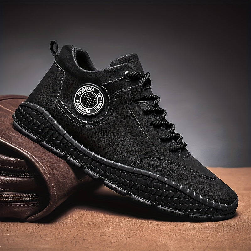 Men's Vintage Stitched High Top Lace Up Boots