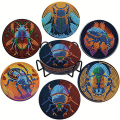Animal Pattern Diamond Painted Coasters Set for Adults Kids Beginners