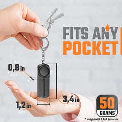 130dB Safesound Personal Alarm Keychain With LED Lights