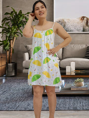 Leaf & Umbrella Print Cami Nightdress