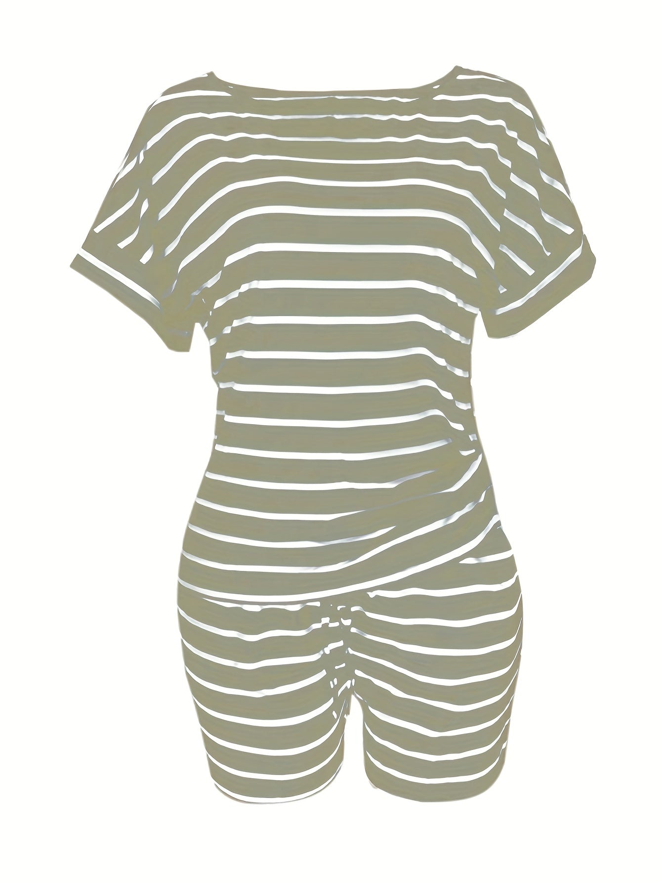 Stripe Print Crop Top & Shorts Set