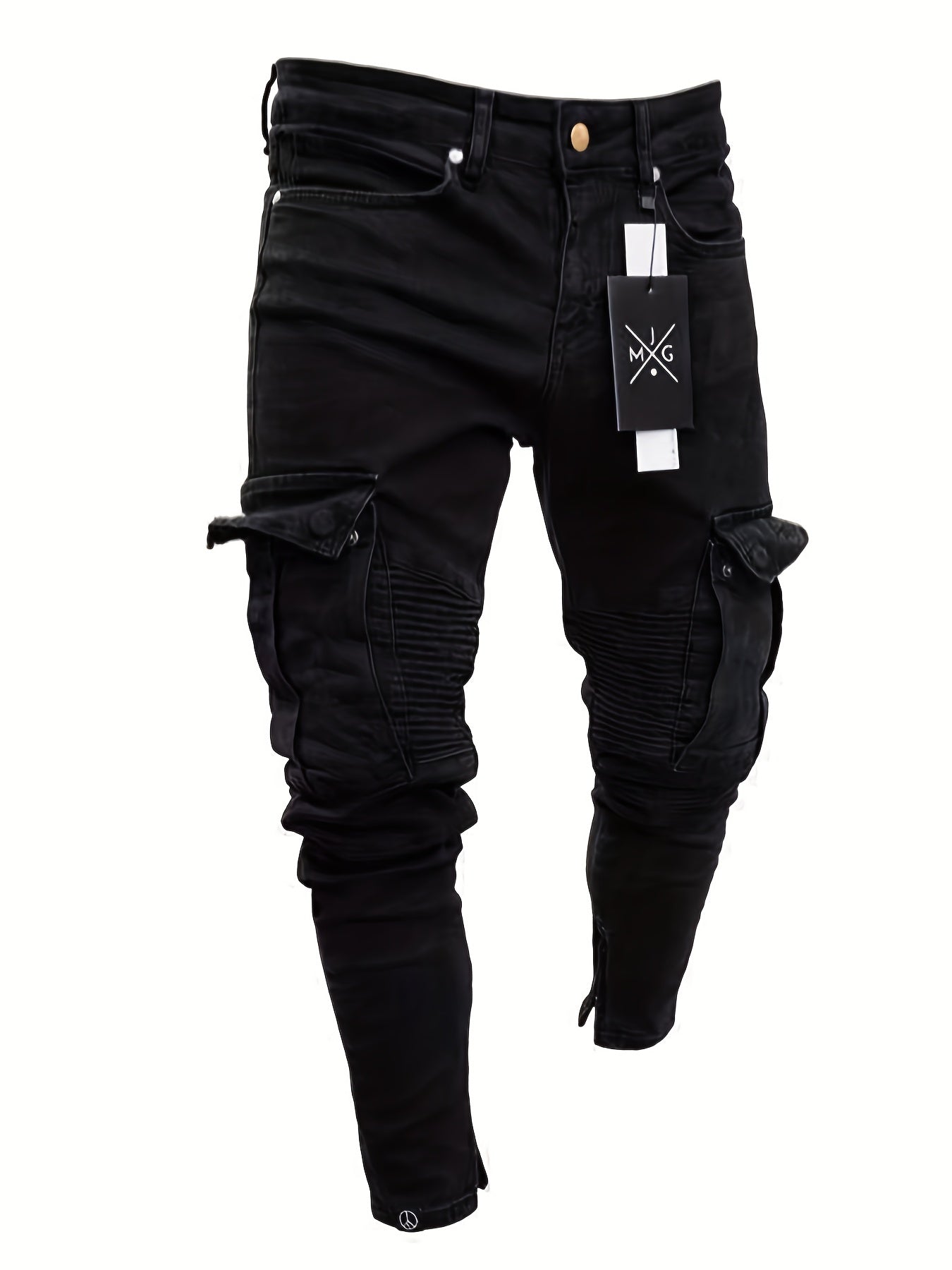 Men's Skinny Fit Cargo Pants with Flap Pocket