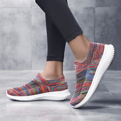 Colorful Knitted Mesh Breathable Running Shoes