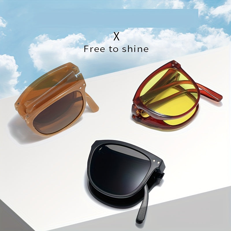 Foldable Sunglasses for Women Men UV400 Sun Shades Glasses
