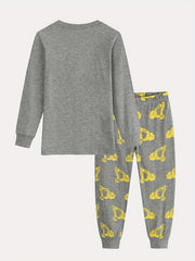 Boys Excavator Print Homewear Set Long Sleeve Top & Trousers