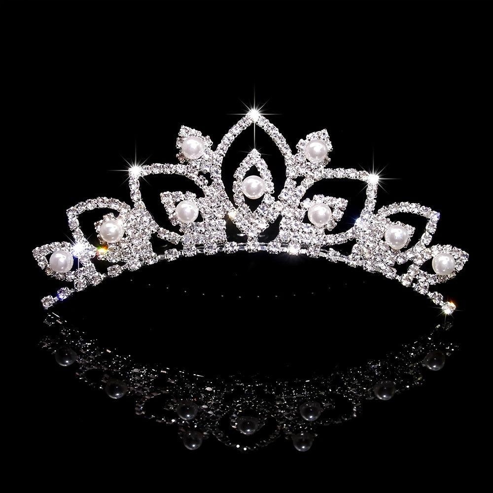 Crystal Faux Pearl Headband Tiara Hair Accessories