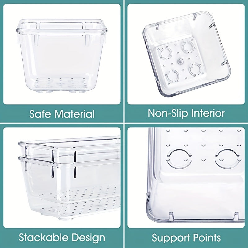 25pcs Drawer Organizer Set Clear Plastic Desk Drawer Dividers Trays Dresser Stor