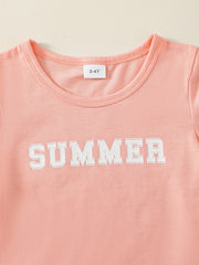 Toddler Girls Letter Graphic Rompers Onesie Kids Summer Clothes